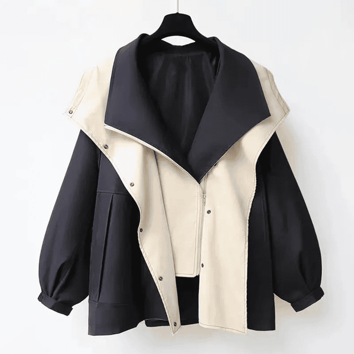 Giacca Oversize Donna con Cappuccio Design a Strati