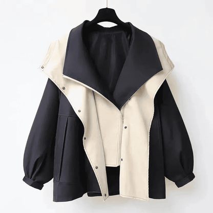 Giacca Oversize Donna con Cappuccio Design a Strati