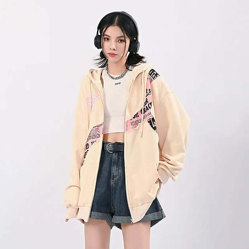 Felpa Oversize Donna con Stampa Comoda Streetwear
