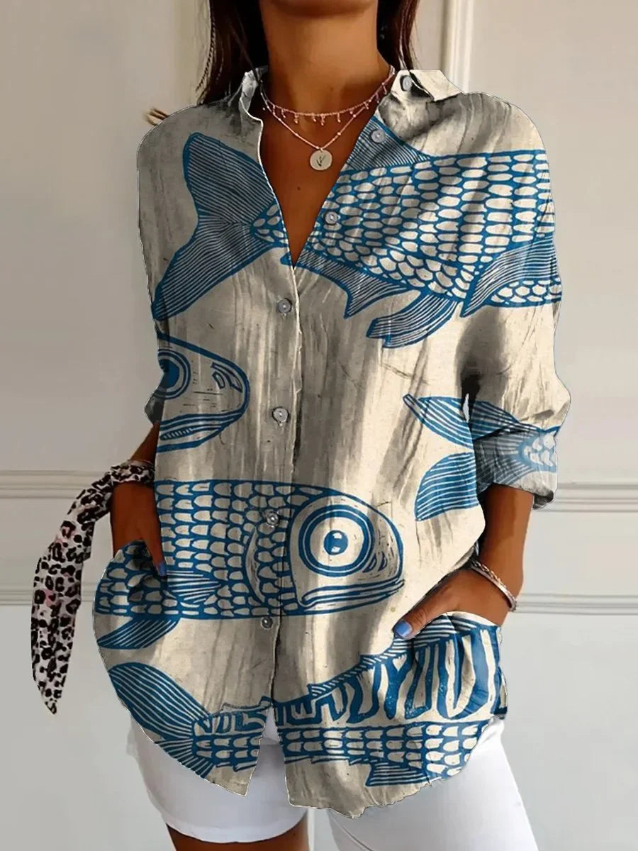 Camicia Donna Manica Lunga con Abbottonatura Frontale