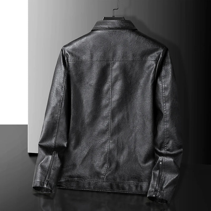 Giacca Uomo in Ecopelle con Tasche Vestibilità Comoda