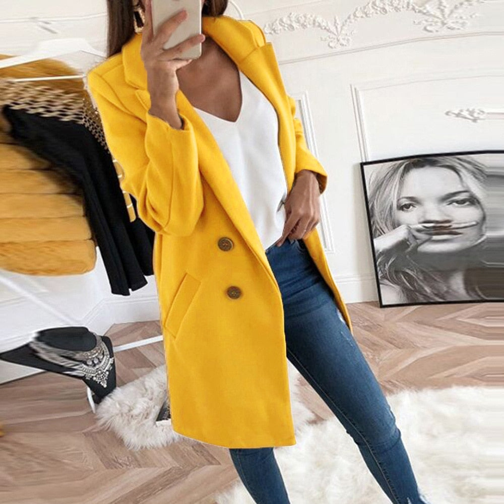 Cappotto Donna Elegante con Bottoni e Tasche - Brentozzi