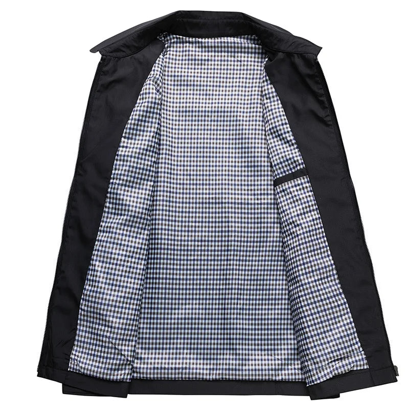 Giacca Uomo Tempo Libero con Zip e Colletto Classico