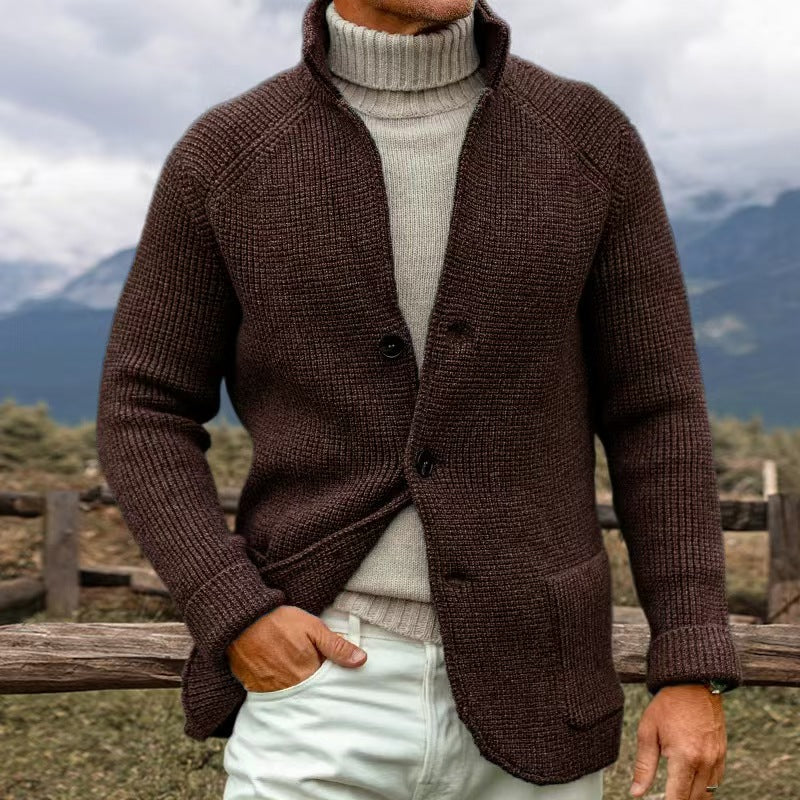 Cardigan Uomo Maglia Grossa Stile Lavorato Ampio - Brentozzi