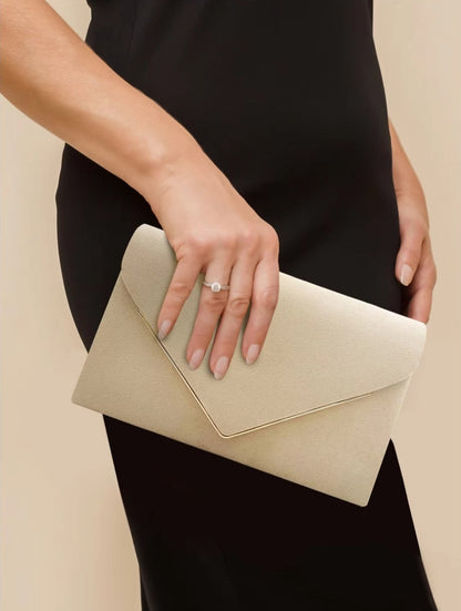 Clutch Donna in Velluto Effetto Camoscio Elegante