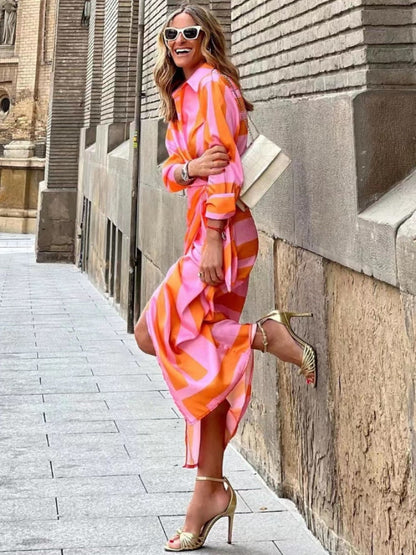 Abito Midi Donna a Portafoglio Svasato