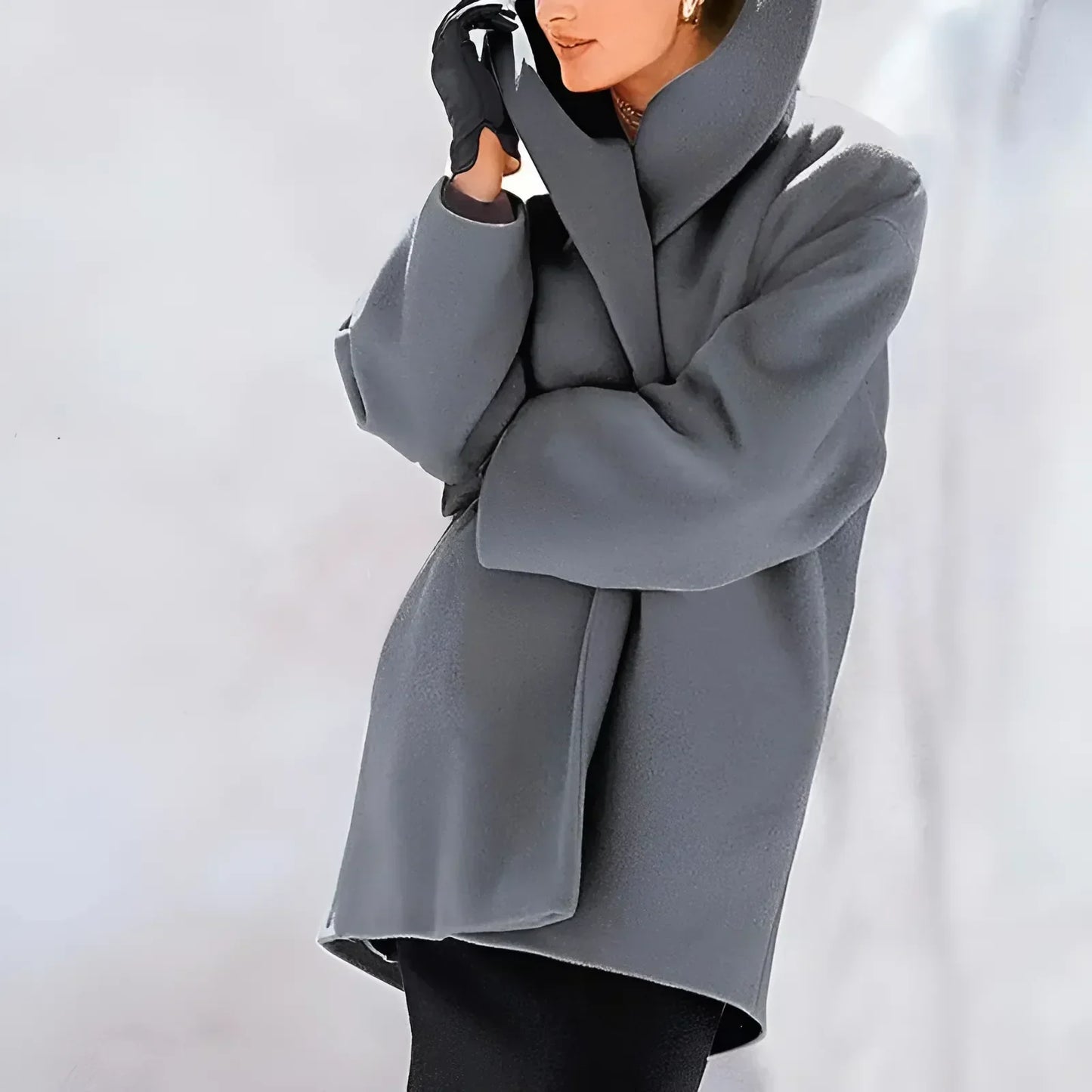 Cappotto Donna Invernale Tessuto Strutturato Taglio Sagomato