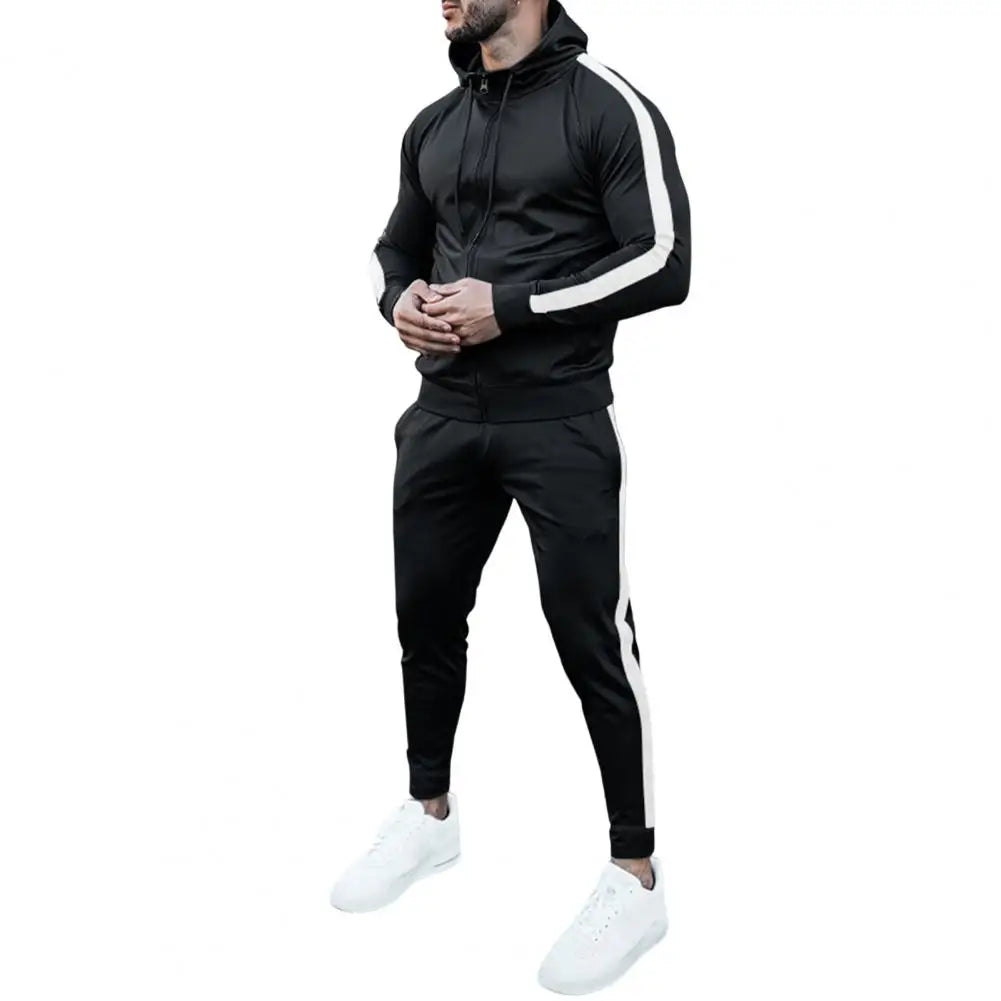 Tuta Uomo con Cappuccio e Righe Sportiva