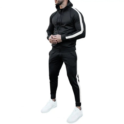 Tuta Uomo con Cappuccio e Righe Sportiva