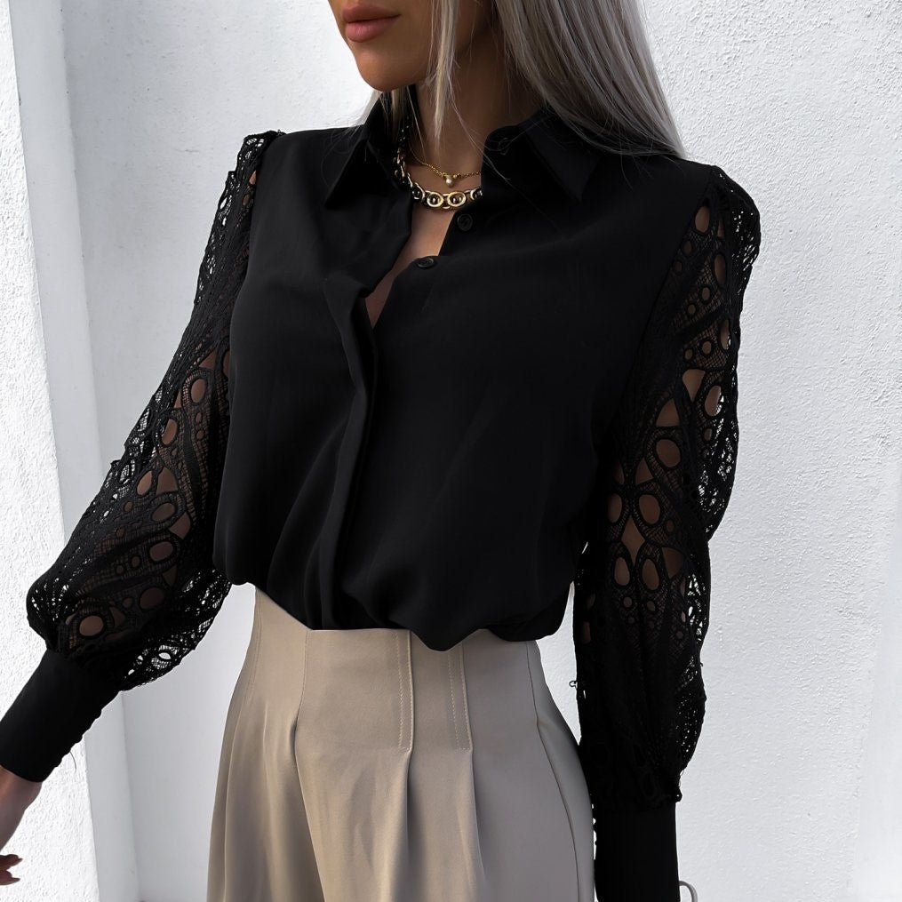 Blusa Donna Scollo a V Vestibilità Larga