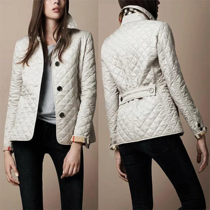 Giacca Donna Quadri con Colletto Rever Elegante