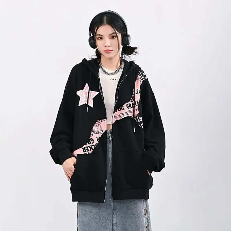 Felpa Oversize Donna con Stampa Comoda Streetwear