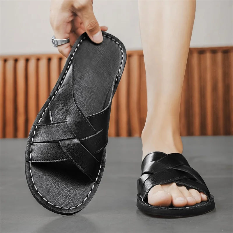 Sandali Donna in Pelle con Cinturini Incrociati