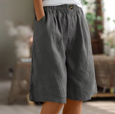Shorva | Pantaloncini Donna Bermuda Vita Elastica Relaxed Fit Tessuto 1