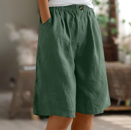 Shorva | Pantaloncini Donna Bermuda Vita Elastica Relaxed Fit Tessuto 8