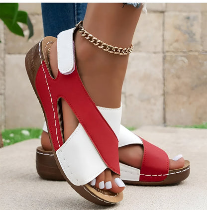 Sienna | Sandali Ortopedici Donna Slingback Zeppa Bicolore 8
