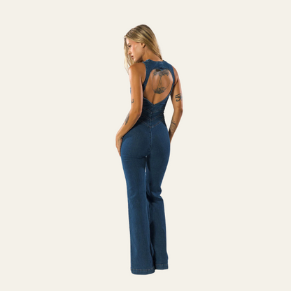 Sienna | Tuta Estiva Denim Cut-Out Elasticizzata Blue L