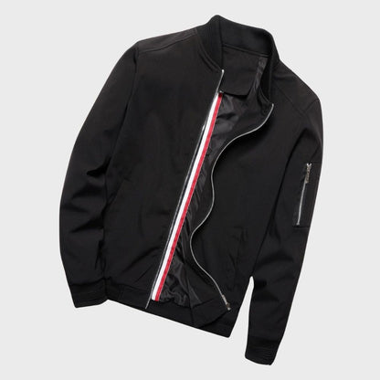 Bomber Uomo Corto con Zip e Tasca sul Braccio