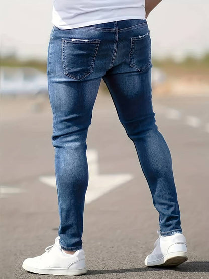 Jeans Skinny Uomo con Effetto Destroyed Fit Slim