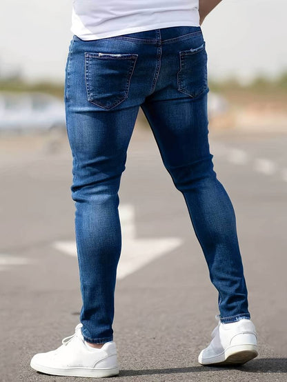 Jeans Skinny Uomo con Effetto Destroyed Fit Slim