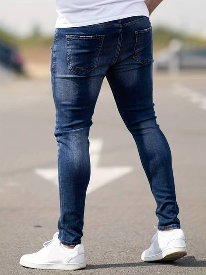 Jeans Skinny Uomo con Effetto Destroyed Fit Slim