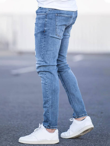 Jeans Skinny Uomo con Effetto Destroyed Fit Slim