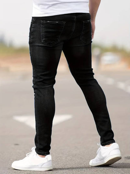 Jeans Skinny Uomo con Effetto Destroyed Fit Slim