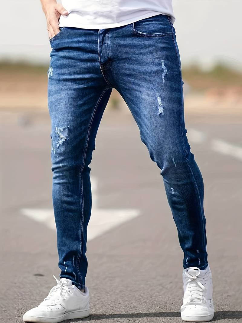 Jeans Skinny Uomo con Effetto Destroyed Fit Slim - Brentozzi