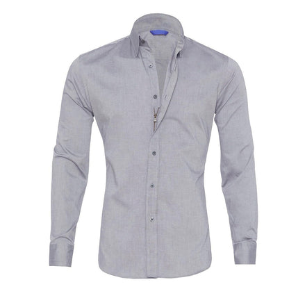Camicia Uomo con Zip Manica Lunga Slim Fit