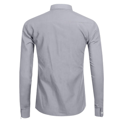 Camicia Uomo con Zip Manica Lunga Slim Fit