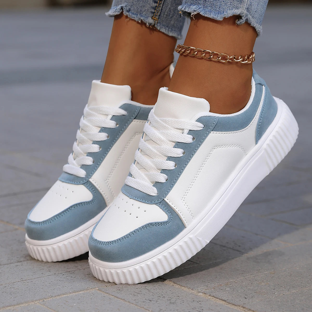 Sneakers casual da donna comode, design antiscivolo, sintetiche 1