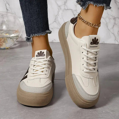Sneakers casual da donna con plateau in tessuto leggero 4