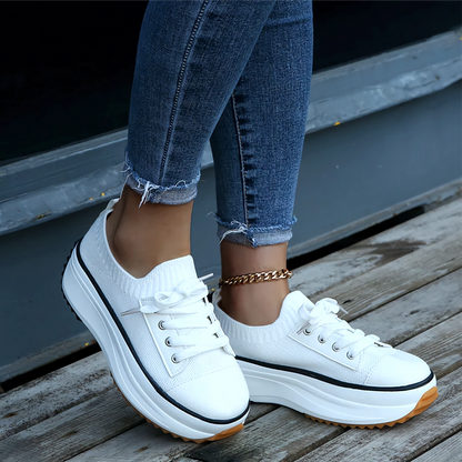 Sneakers Donna Tomaia in Maglia Plateau Comode - Vesarelli