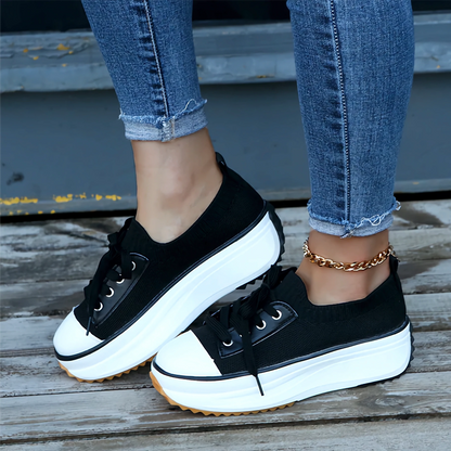 Sneakers comode con plateau da donna, tomaia in maglia alla moda 4