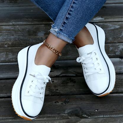 Sneakers comode con plateau da donna, tomaia in maglia alla moda 8