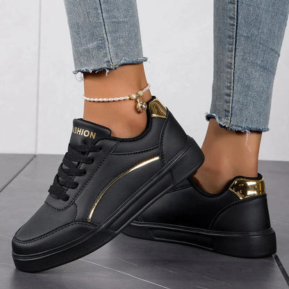 Sneakers comode da donna con plateau casual in similpelle 4