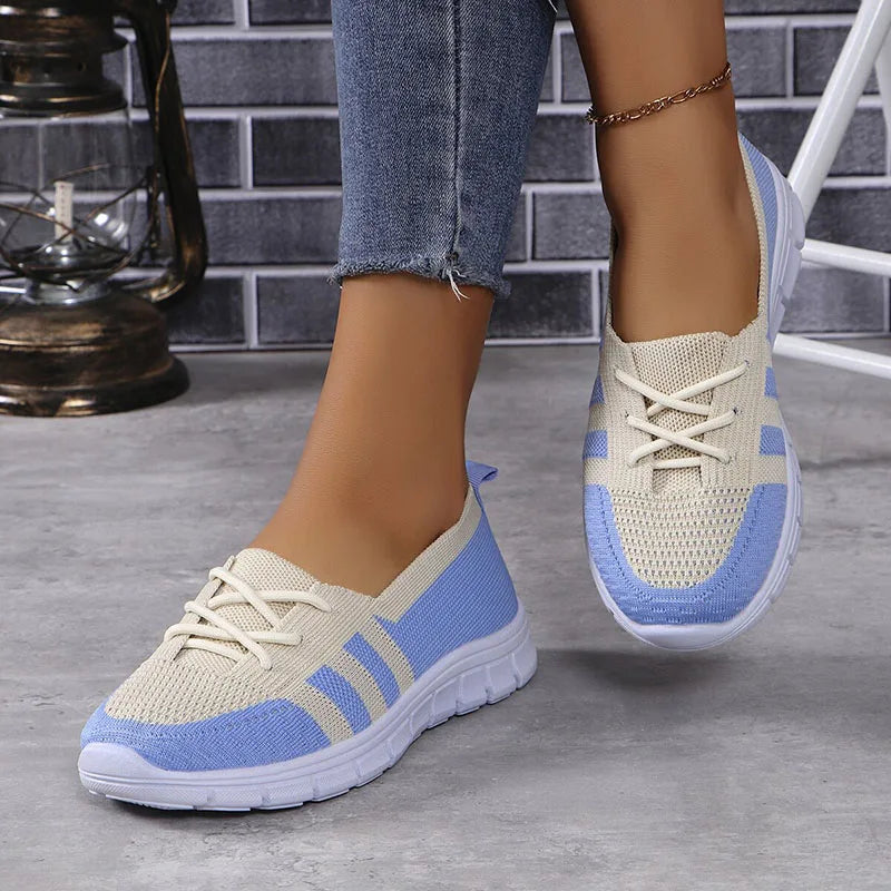 Sneakers comode da donna in maglia traspirante e gomma 4