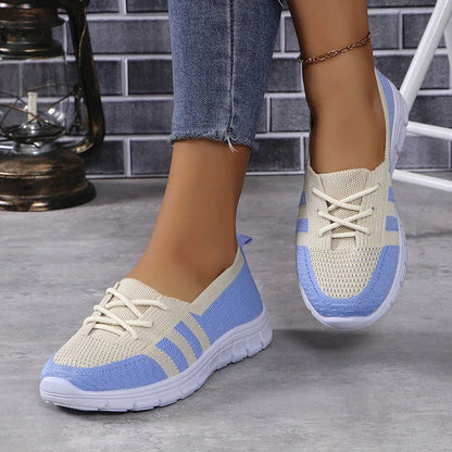 Sneakers comode da donna in maglia traspirante e gomma 4