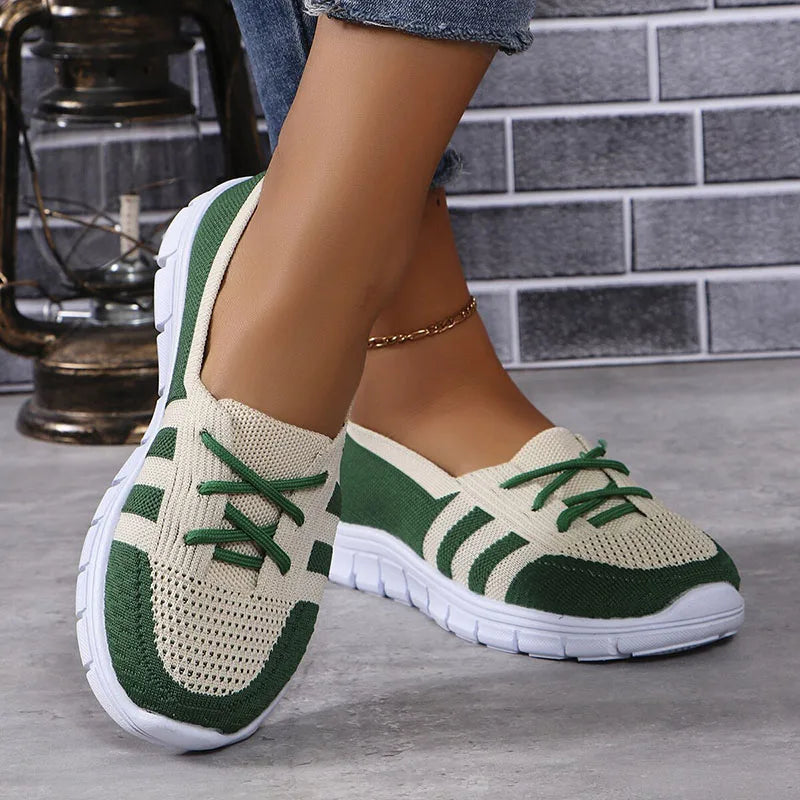 Sneakers comode da donna in maglia traspirante e gomma 5