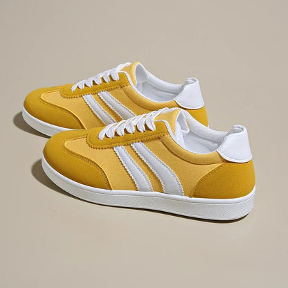 Sneakers da donna alla moda con lacci, comode e resistenti, sintetiche 1