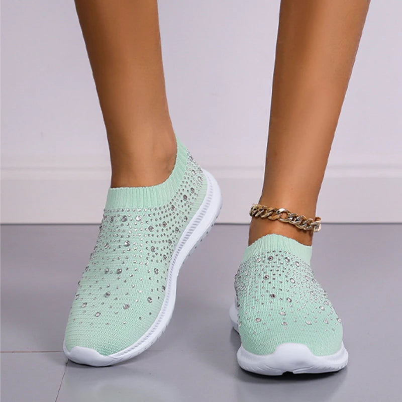 Sneakers slip-on eleganti da donna in maglia, comode ed eleganti 7