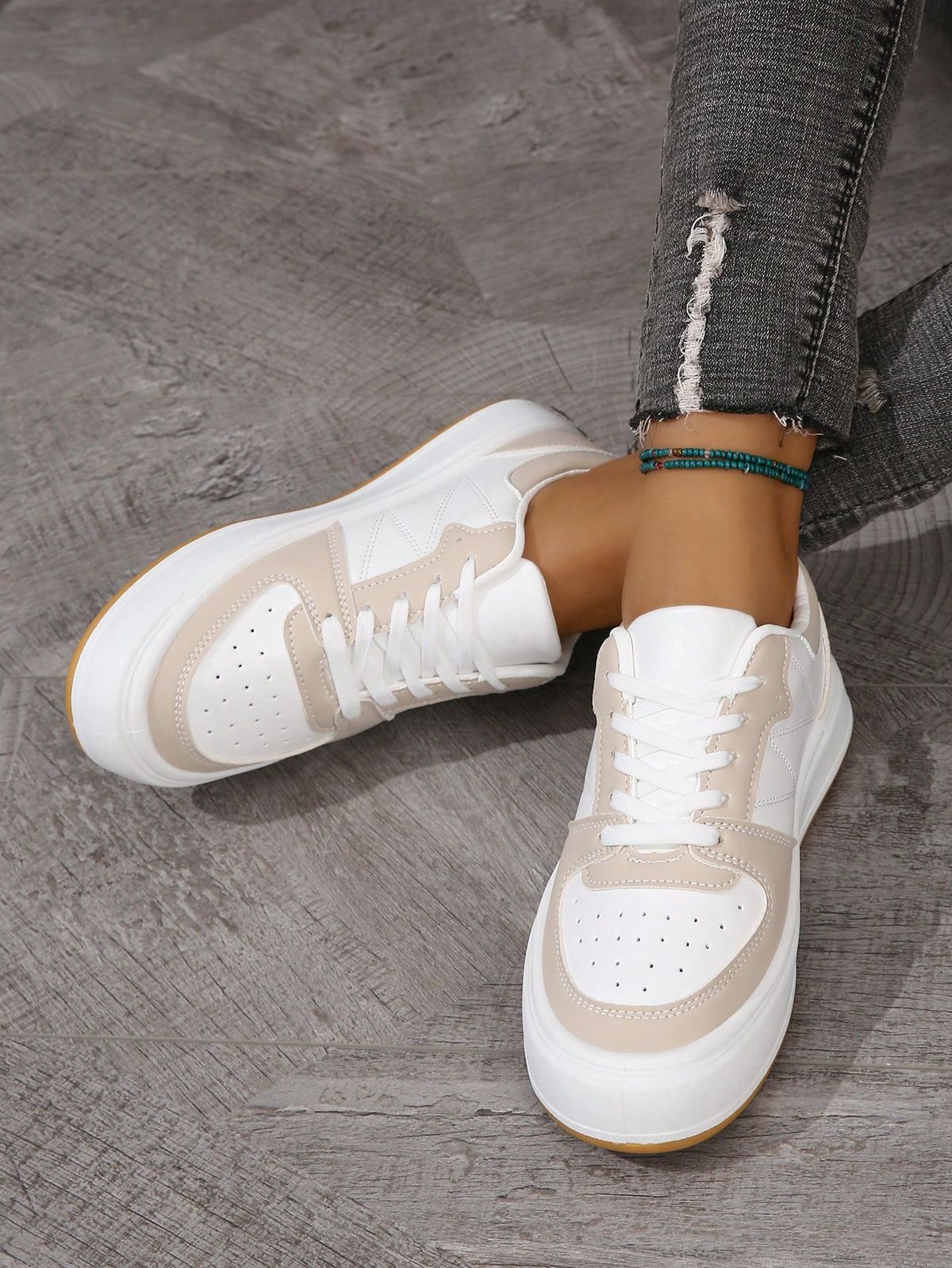 Sneakers sportive da donna, comode, con design in maglia e suola in gomma 2