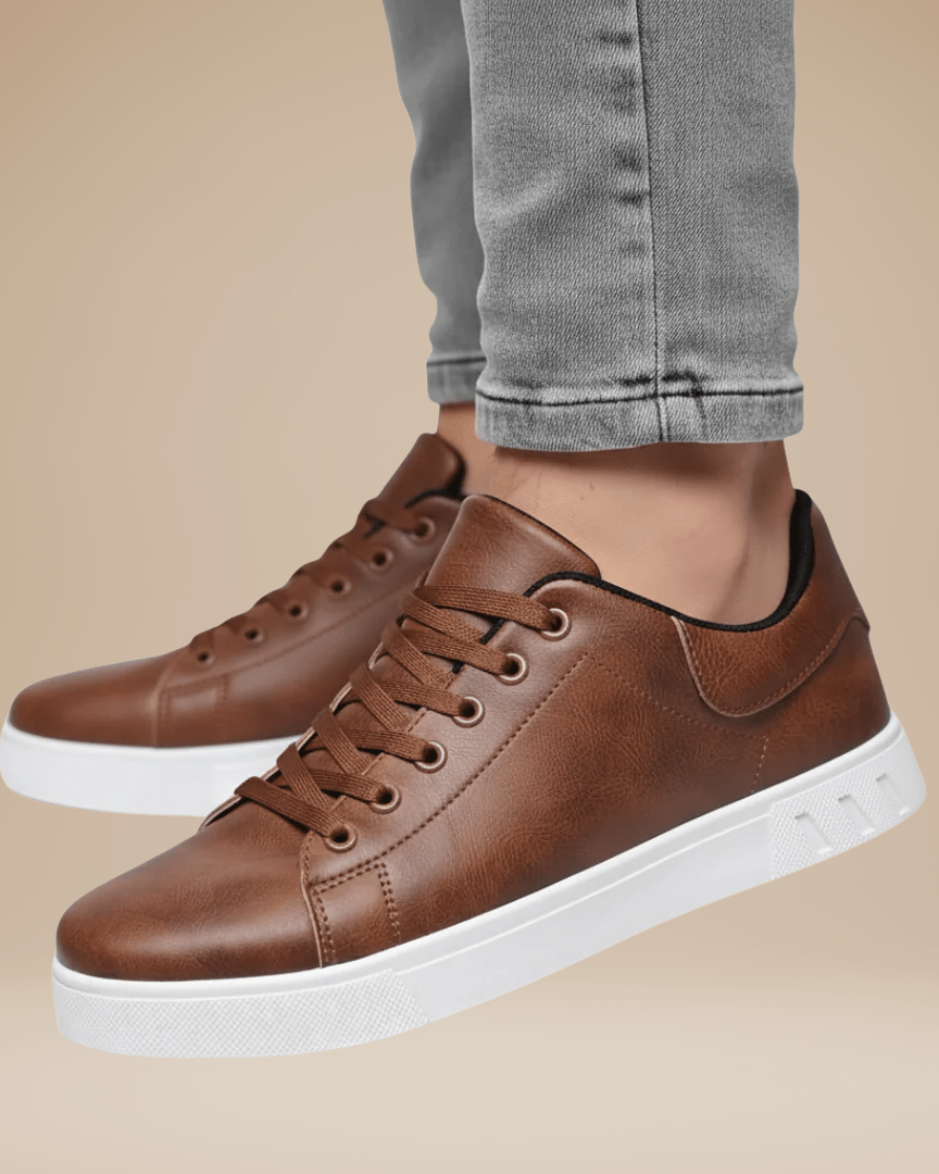 Sneavo | Sneakers Uomo Basse in Ecopelle con Lacci Suola Bianca 2
