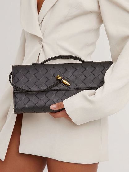 Clutch Donna in Pelle Vegana Intrecciata Stile Classico