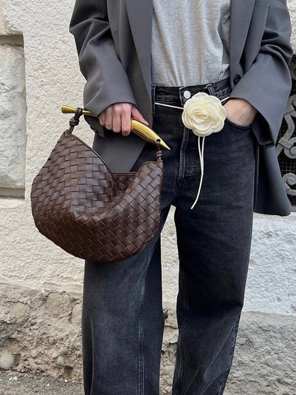 Borsa Donna in Ecopelle Intrecciata Tracolla