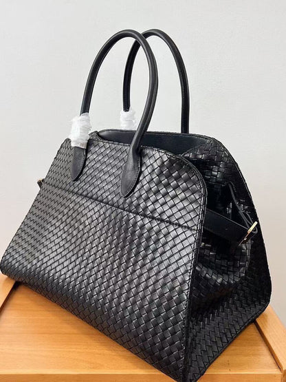 Borsa Donna Elegante in Pelle Intrecciata Rigida