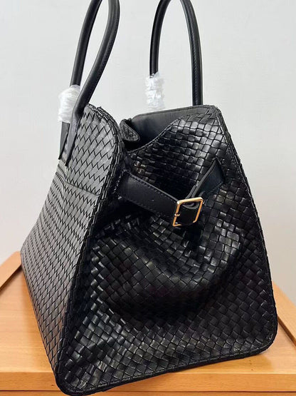 Borsa Donna Elegante in Pelle Intrecciata Rigida