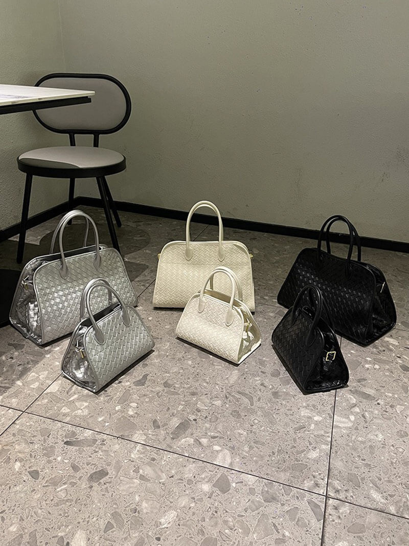 Borsa Donna Elegante in Pelle Intrecciata Rigida