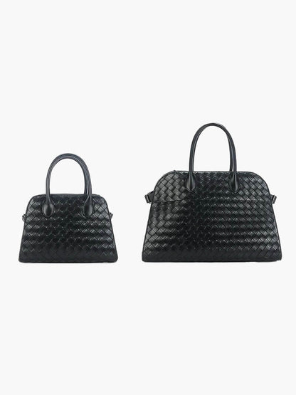 Borsa Donna Elegante in Pelle Intrecciata Rigida