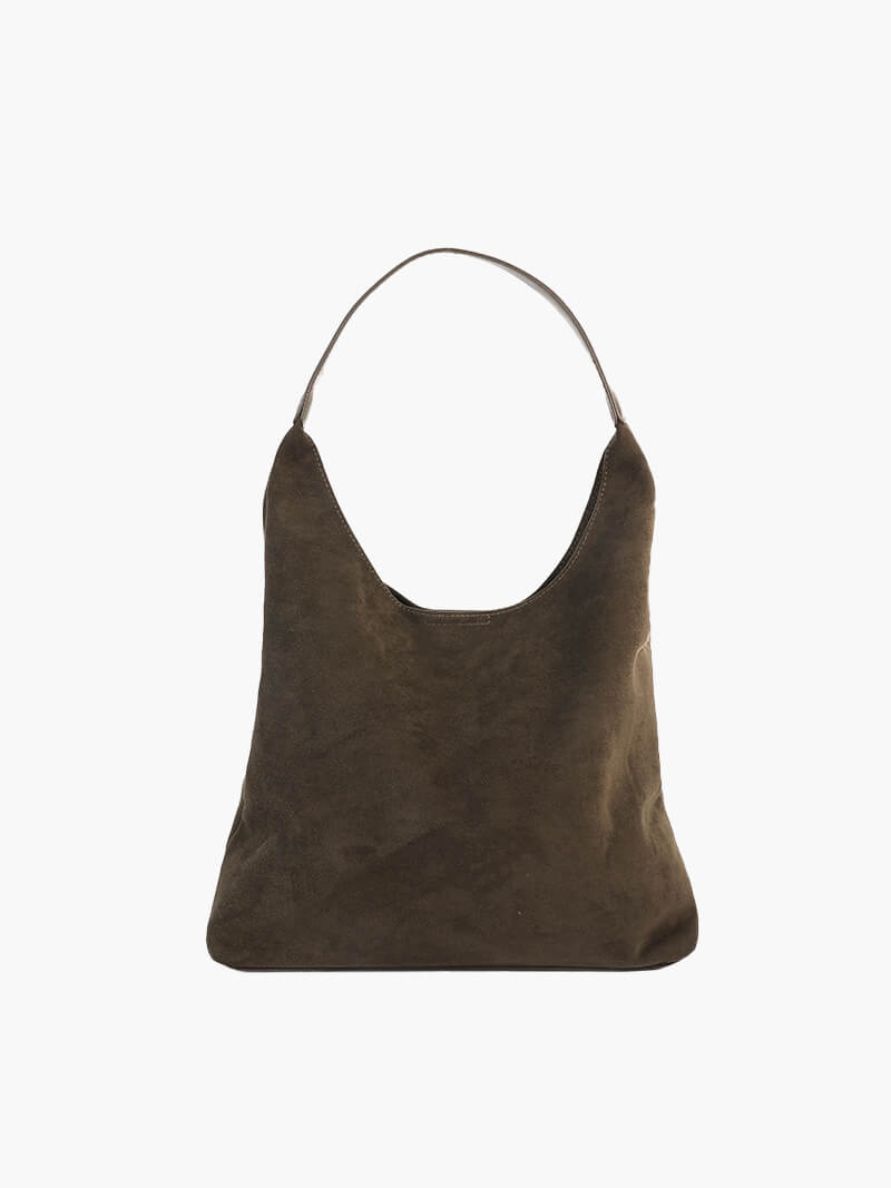 Borsa a Spalla Donna in Pelle Scamosciata Minimalista - Brentozzi